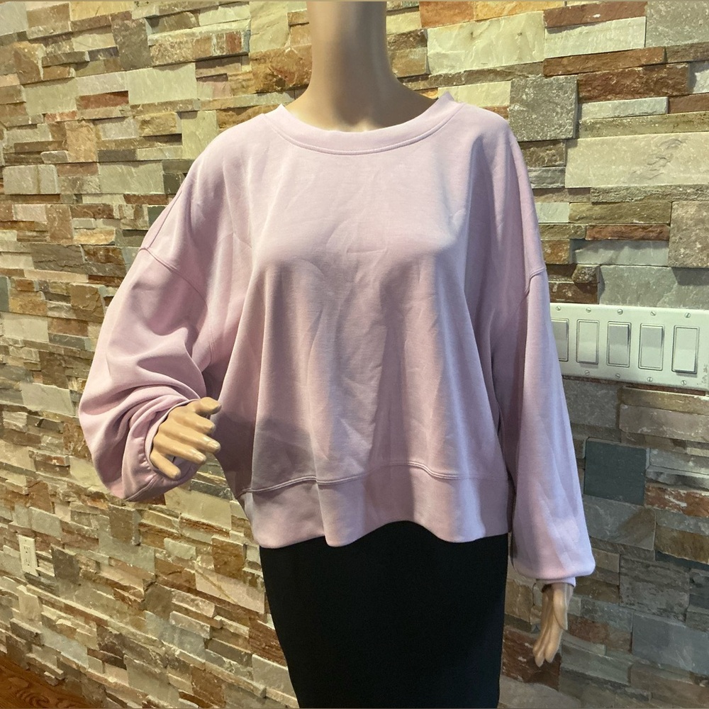 lululemon athletica Perfectly Oversized Cropped Crew Softsteme Pink Peony